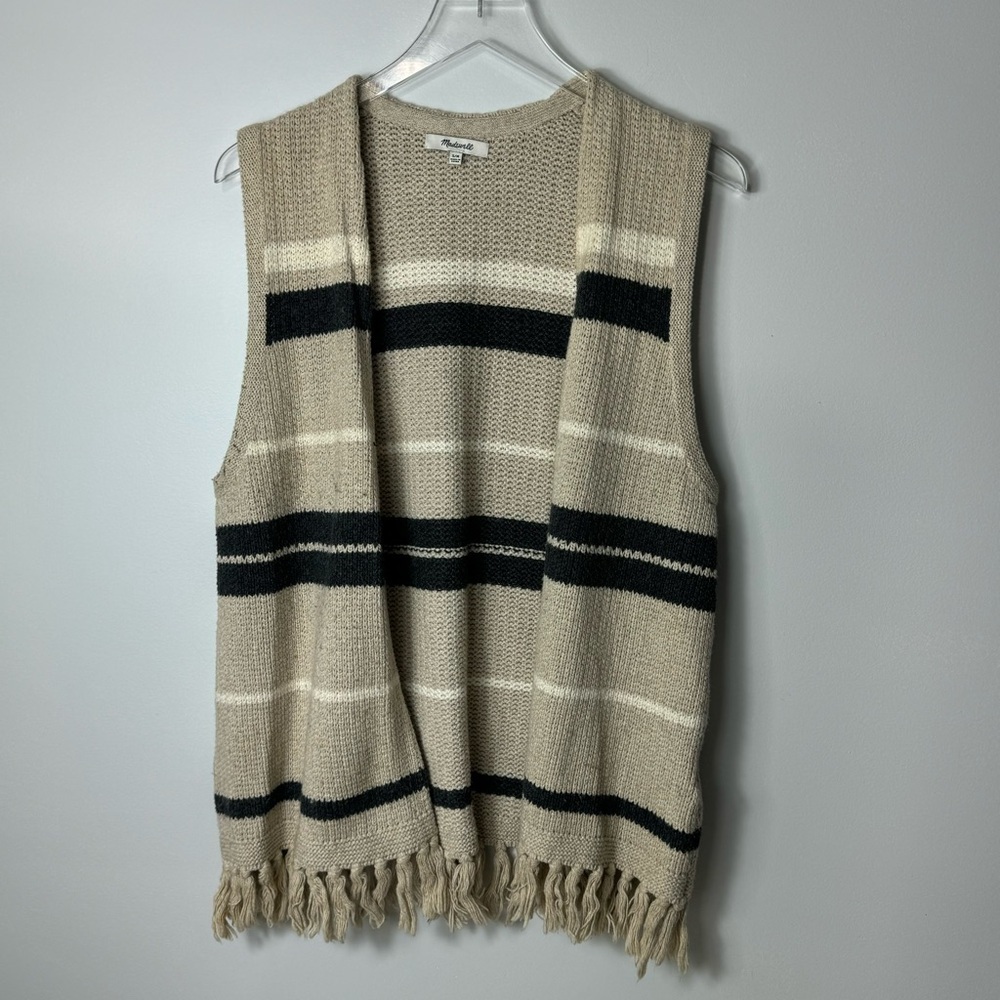 Madewell Coastward Fringe Sweater-Vest size s/m 1985